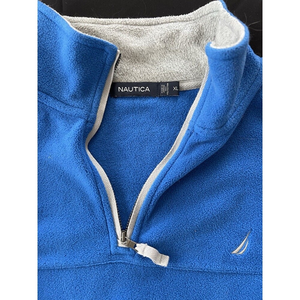 Nautica Quarter Zip Men’s Xl Blue Pullover Fleece